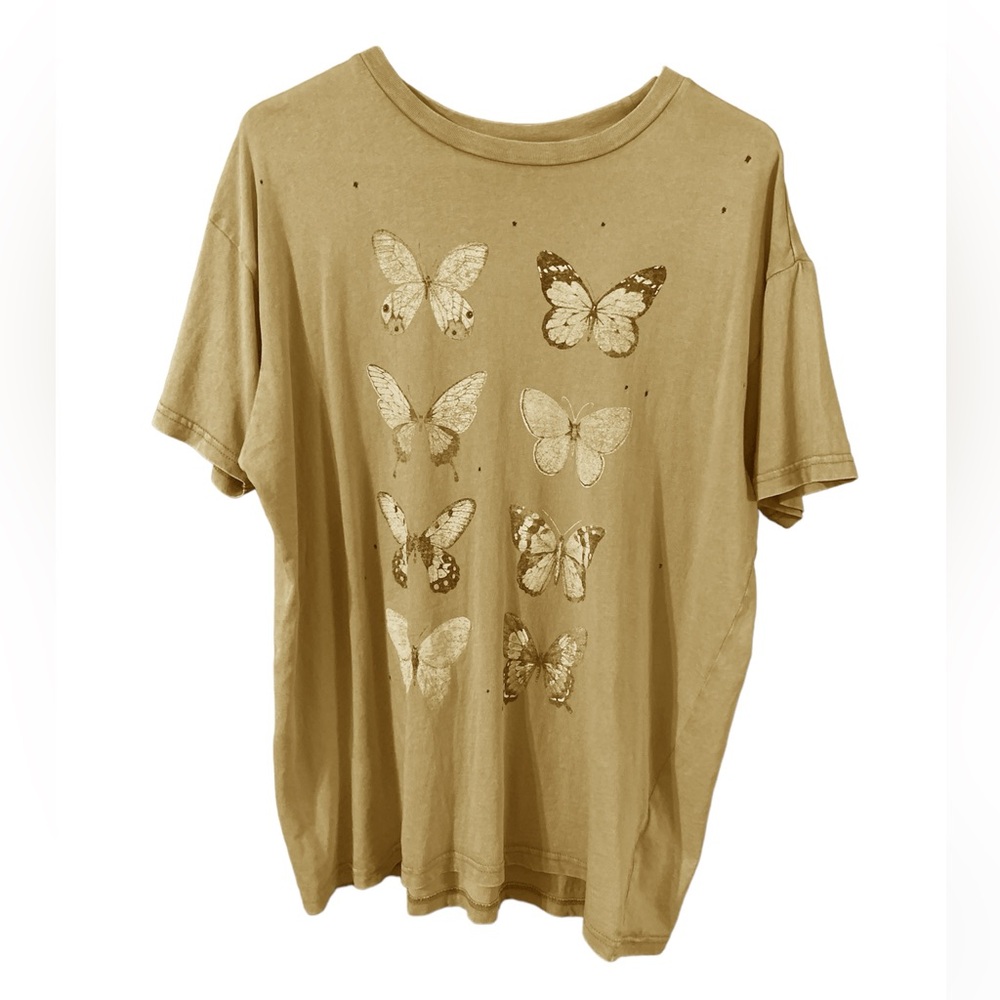 garage distressed butterfly graphic tee